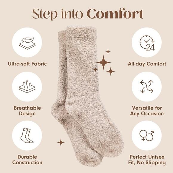 Cozy Ultra-Luxe Cloud Sock for Women & Men - Super Soft Luxurious Fabric Sock - Picture 5 of 8